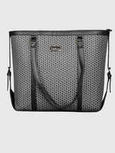 EK SUN Monogram Print Black & White Tote Bag