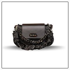 Ek Sun Black Leather Shoulder Bag