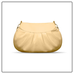 EK SUN Sunshine Yellow Ruched Shoulder Bag