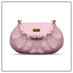 EK SUN Soft Pink Ruched Shoulder Bag