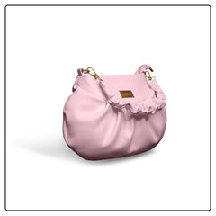 EK SUN Soft Pink Ruched Shoulder Bag