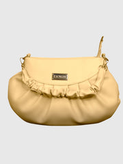 EK SUN Sunshine Yellow Ruched Shoulder Bag