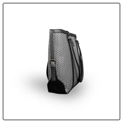 EK SUN Monogram Print Black & White Tote Bag