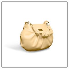 EK SUN Sunshine Yellow Ruched Shoulder Bag